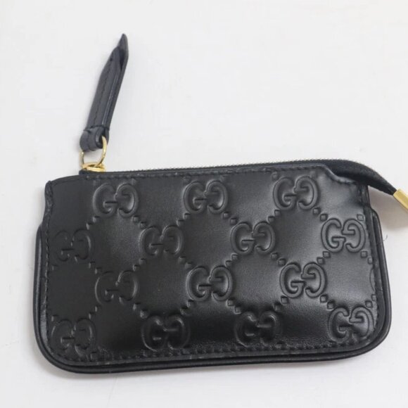 GUCCI Guccissima Black Leather Coin Case 447964 - Picture 6 of 10